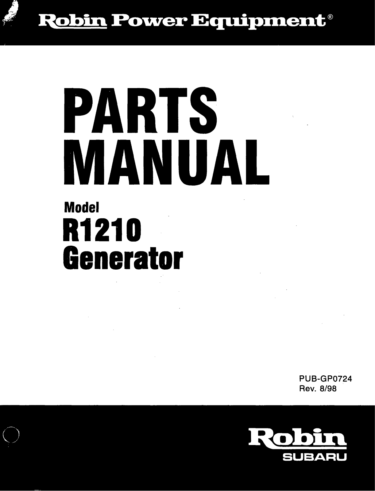 Subaru Robin Power Products R1210 User Manual - ManualMachine.com