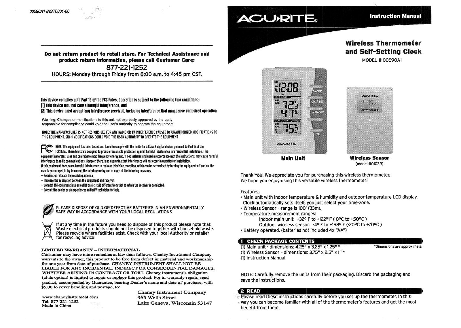 Chaney Instrument 590A1TX User Manual