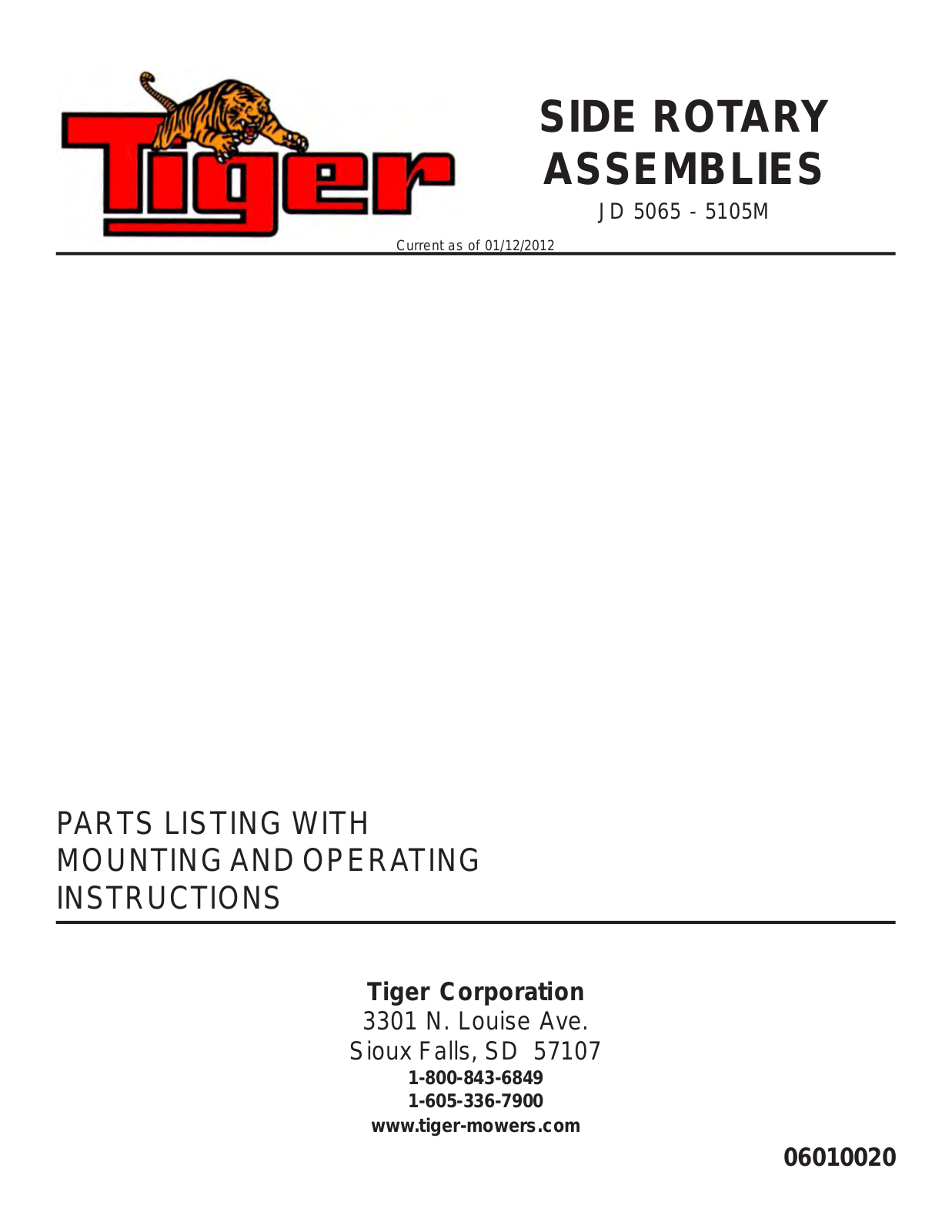 Tiger Products Co., Ltd JD 5065, JD 5085, JD 5105M User Manual