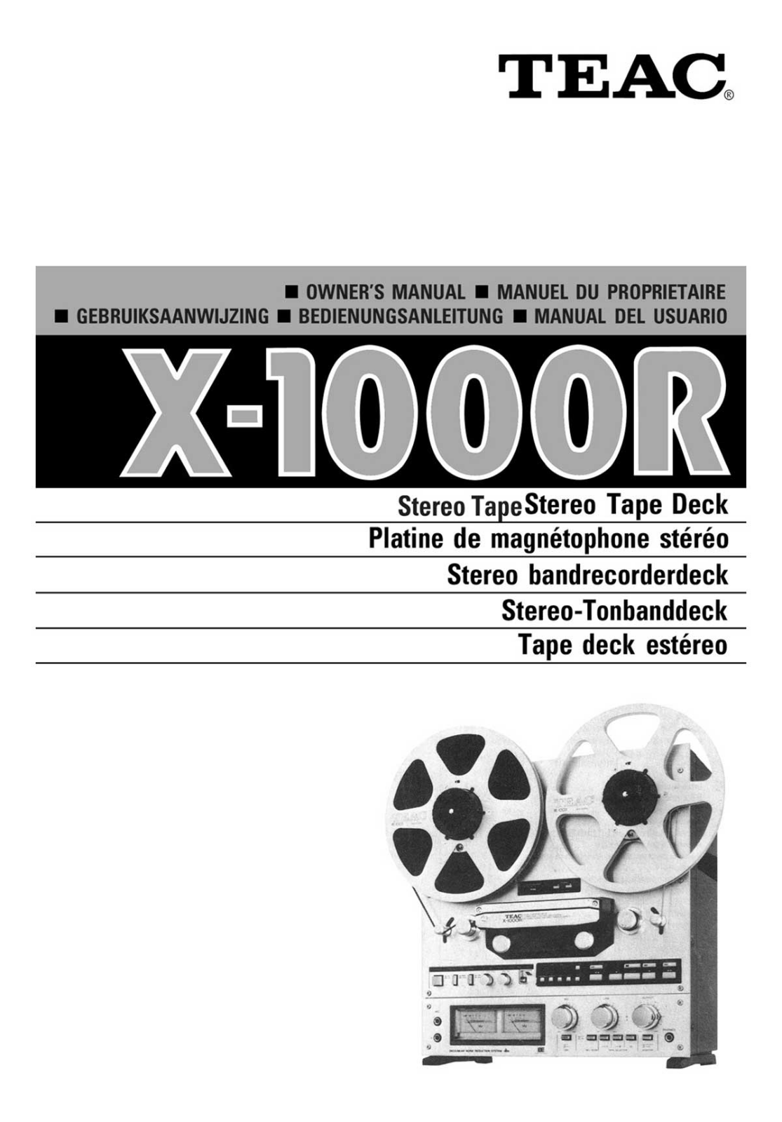 Teac X-1000R User Manual