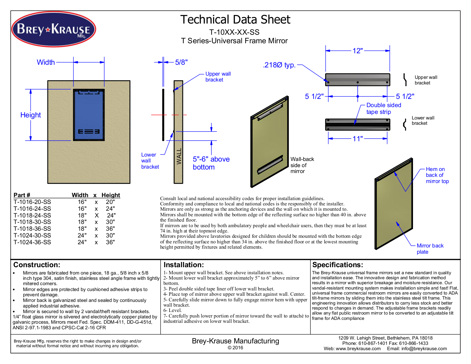 Brey-Krause BRKR1000 Specifications - ManualMachine.com