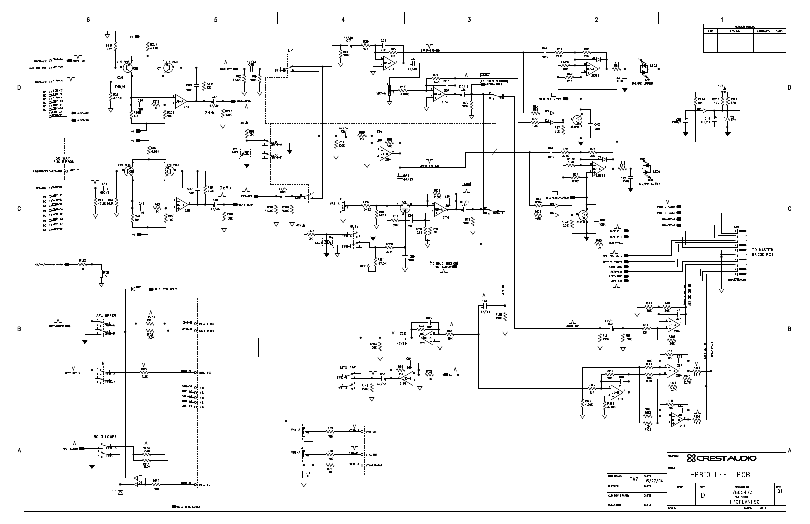 Crest HP8-Set, HP-8-Left-1 Schematic