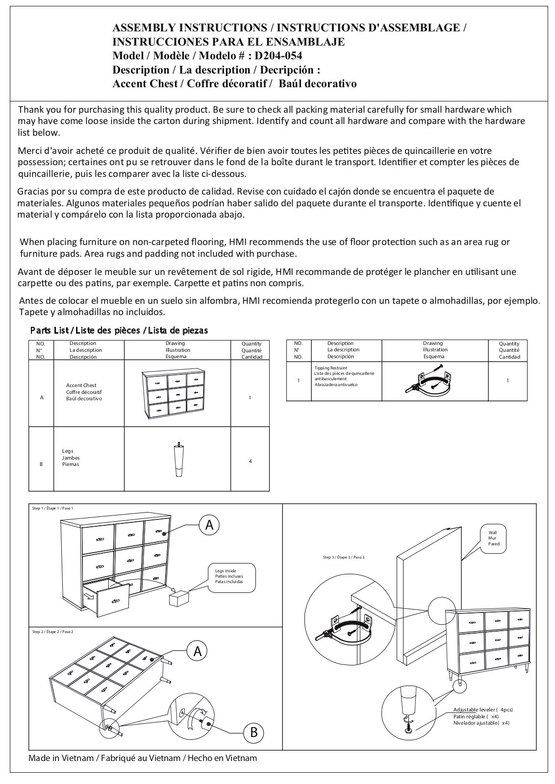 HomeFare D204054 Assembly Guide