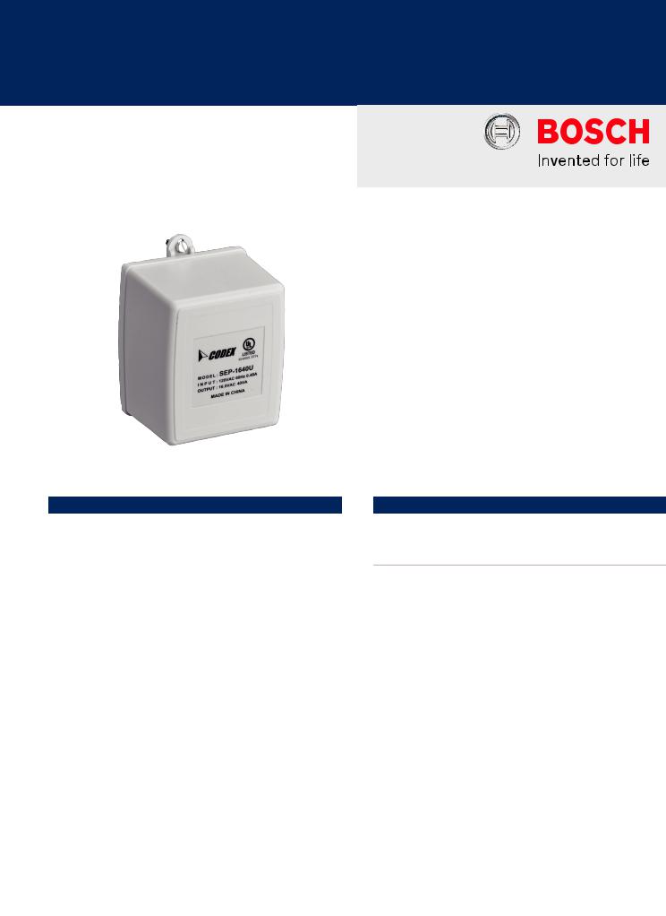 Bosch B465-MR-1640 Specsheet