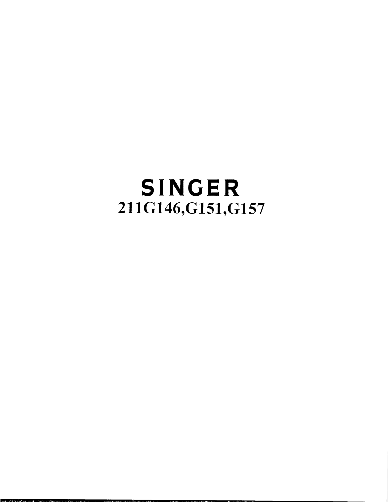 SINGER 211G146, 211G151, 211G157 Parts List