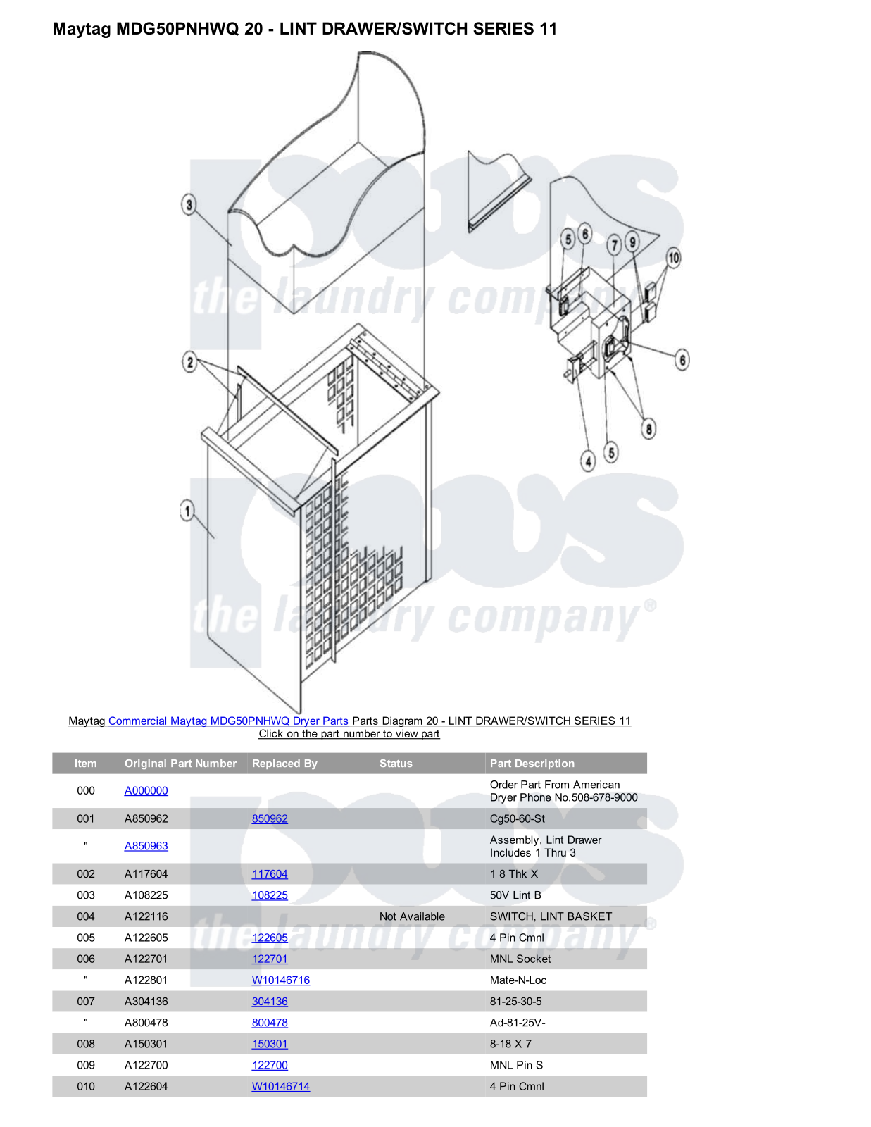 Maytag MDG50PNHWQ Parts Diagram