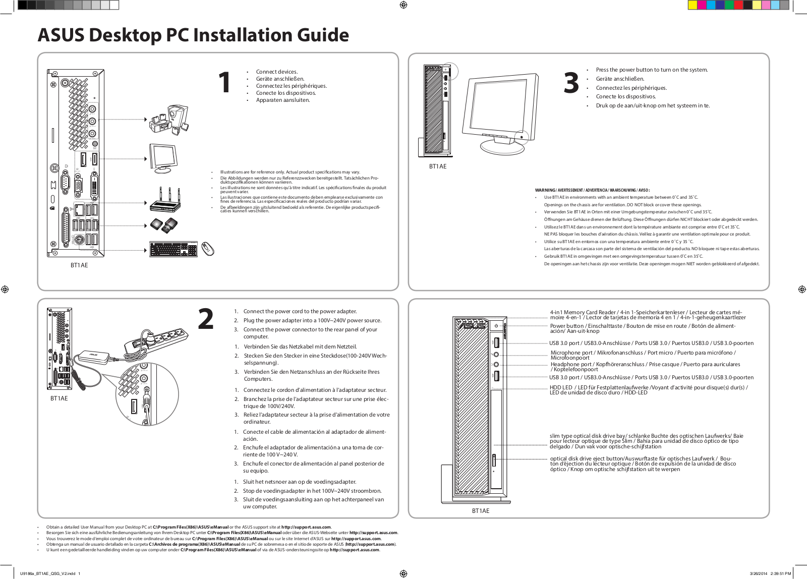 Asus BT1AE Quick Installation Guide