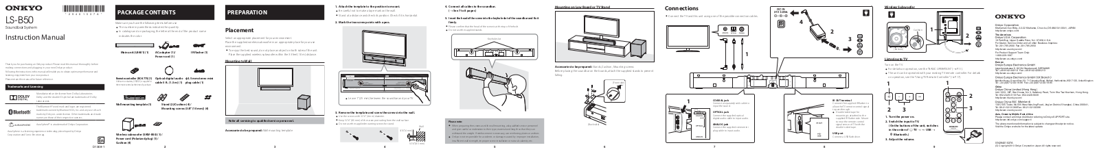 Onkyo LS-B50 User Manual 2