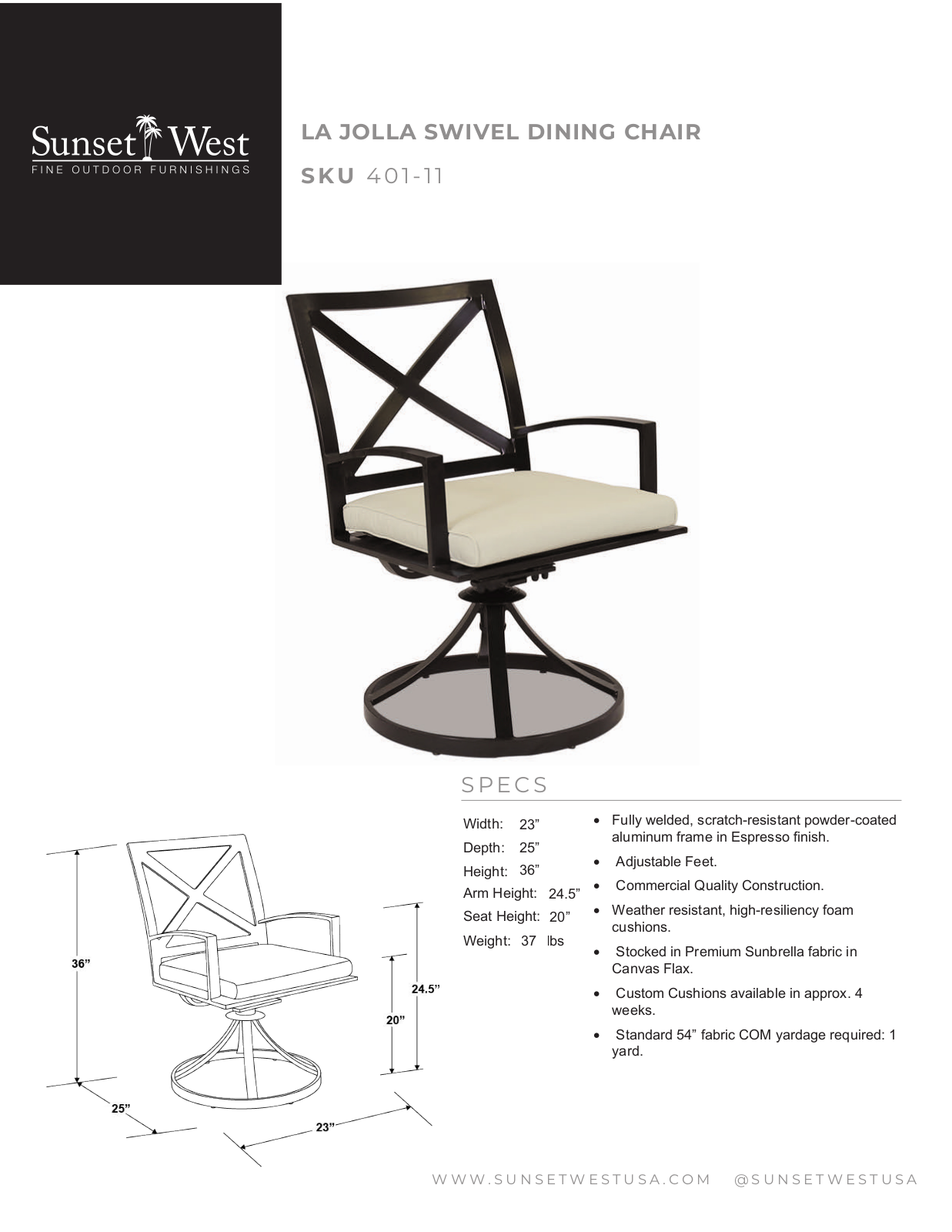 Sunset West XSW1015 Specifications - ManualMachine.com