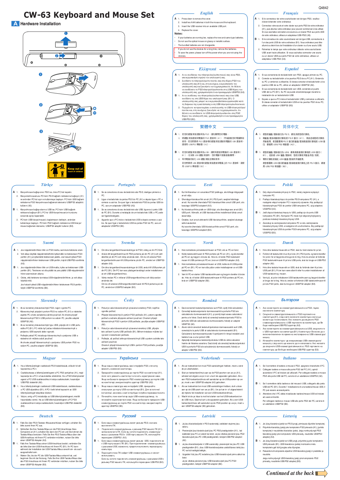 ASUS CW-63 User Manual