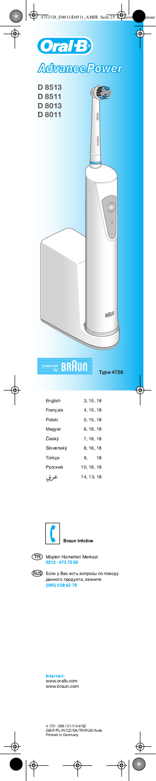 Braun D8011 User Manual