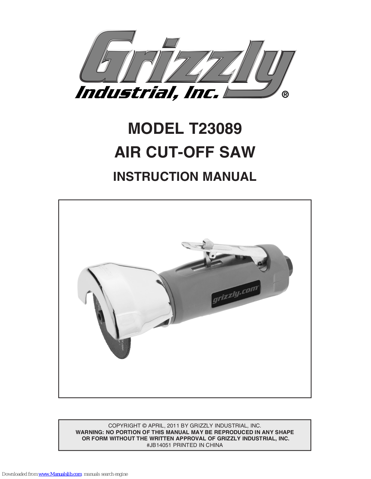 Grizzly T23089 Instruction Manual