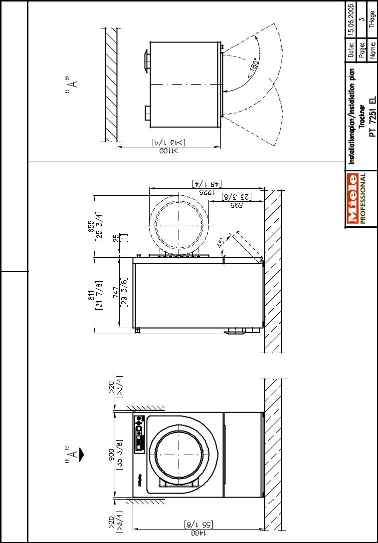 Miele PT 7251 EL Installation diagram