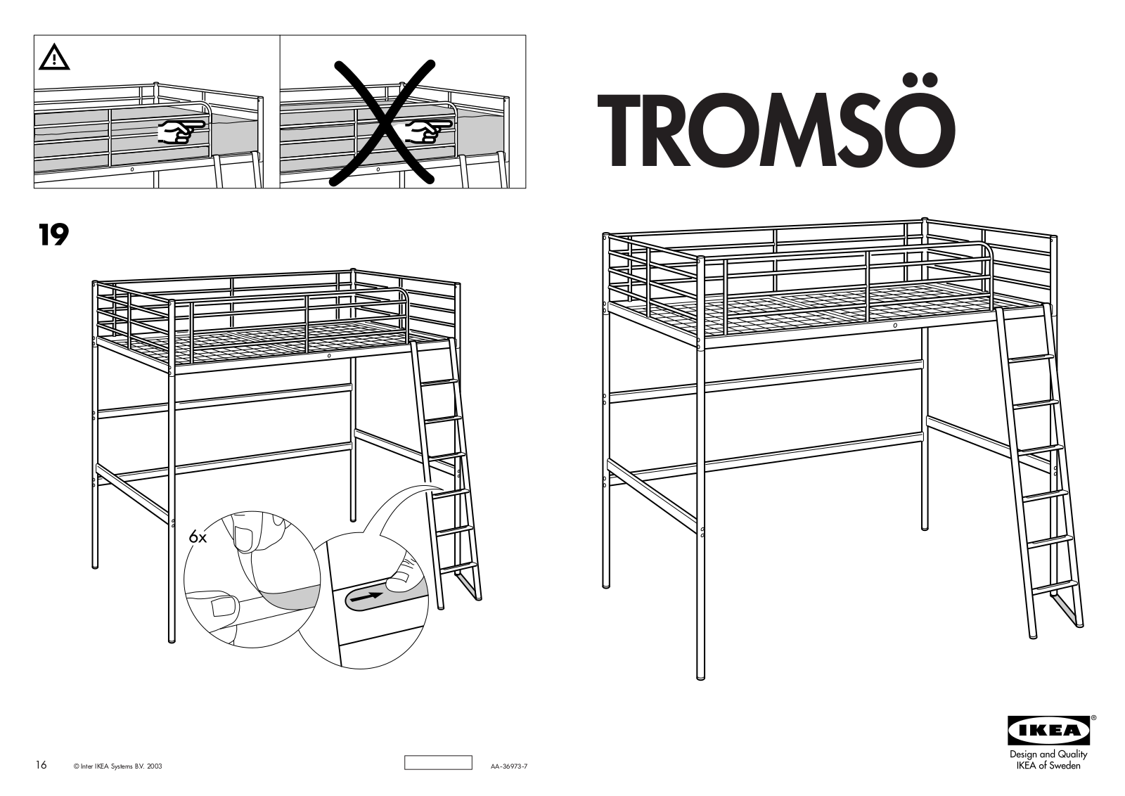 IKEA TROMSÃ LOFT BEDFRAME TWIN Assembly Instruction