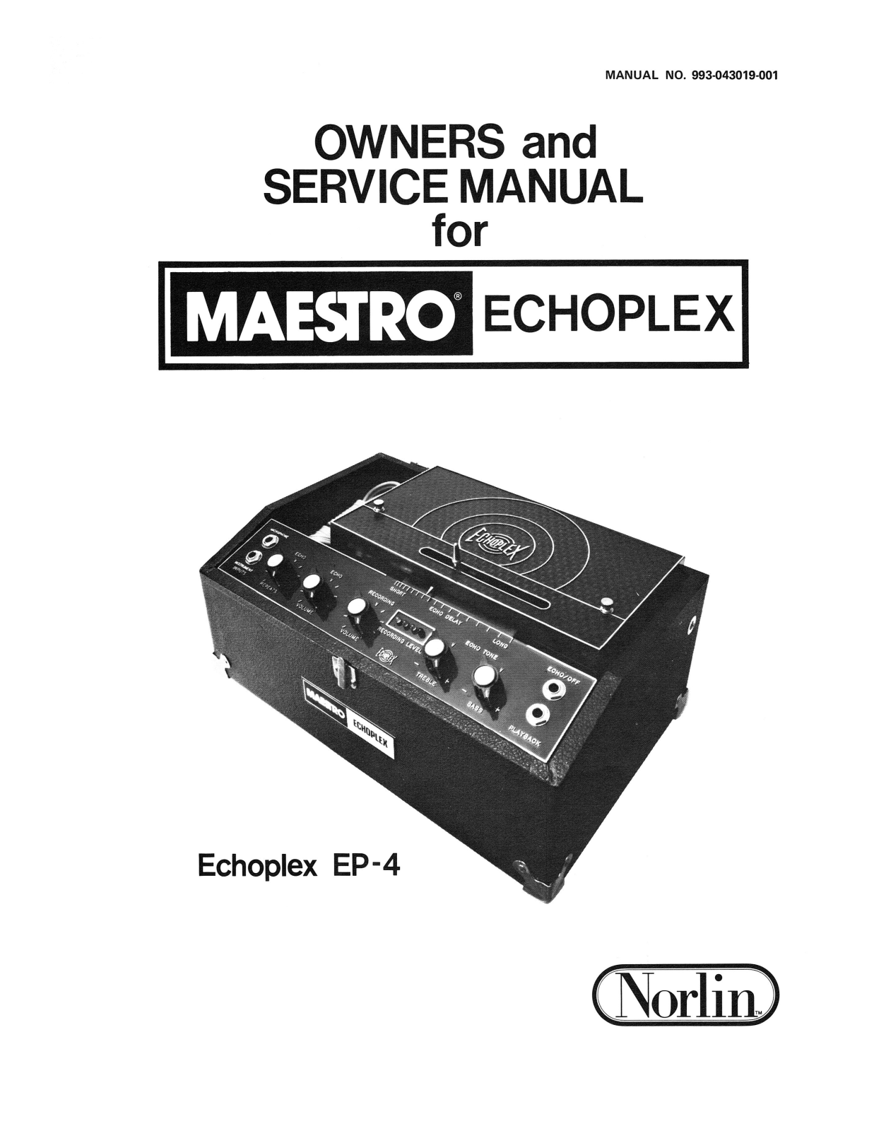 Norlin Music ES-1, EP-3, EP-4 Service manual