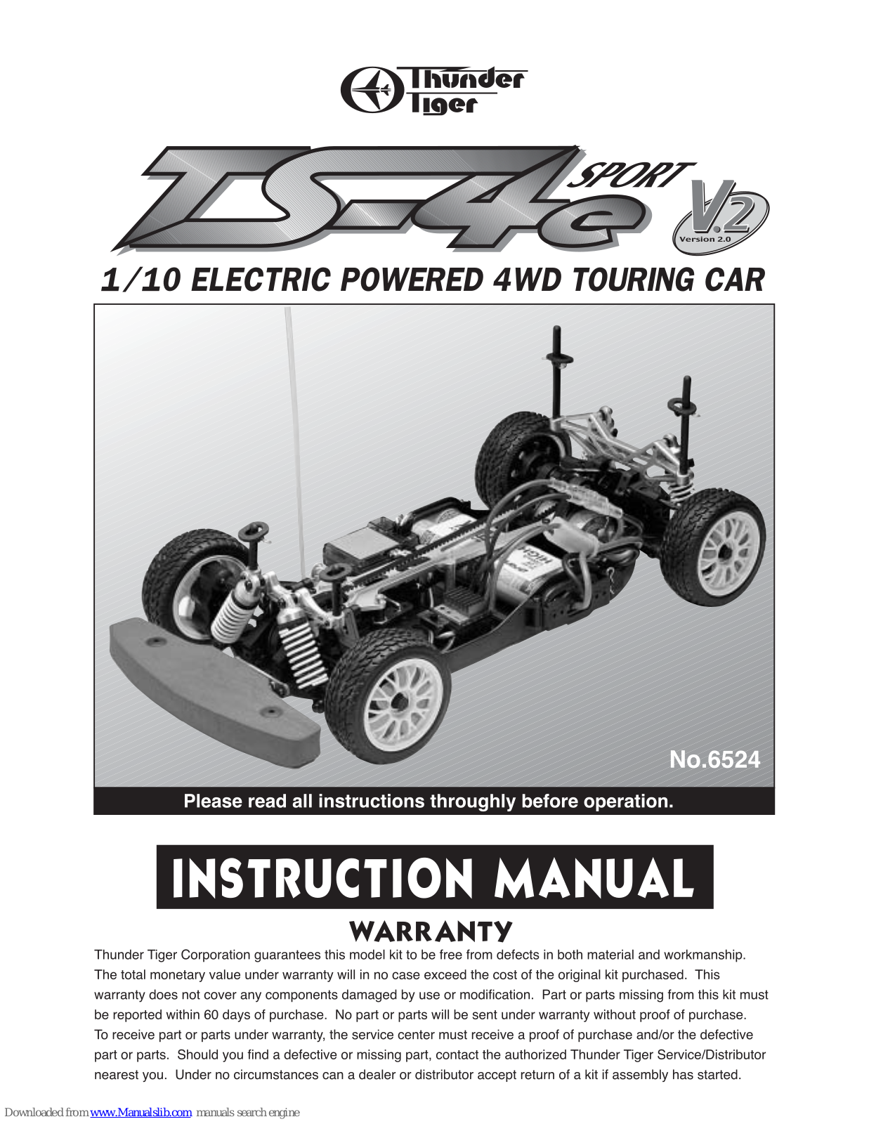 THUNDER TIGER TS-4E SPORT V.2, 6524 User Manual