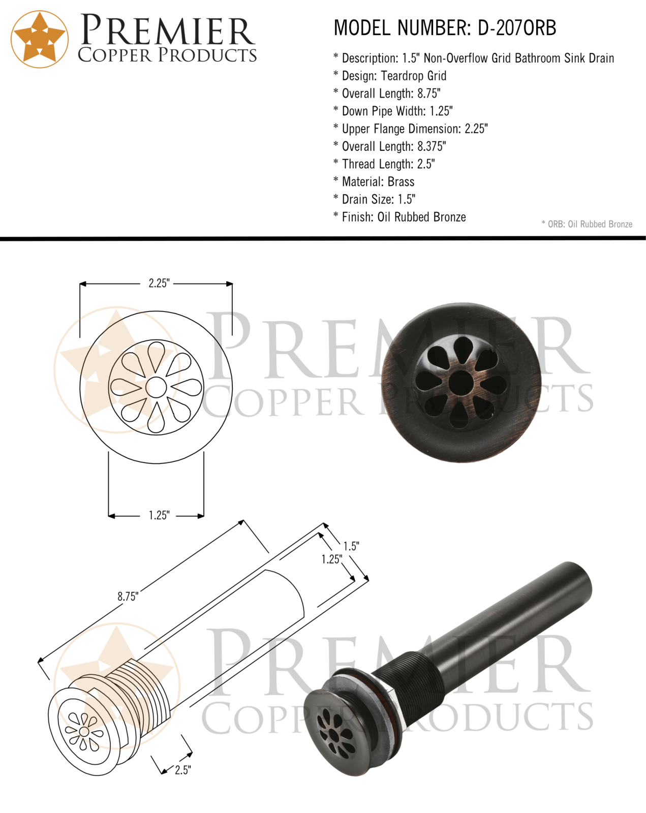 Premier Copper Products IER1075 Specifications - ManualMachine.com