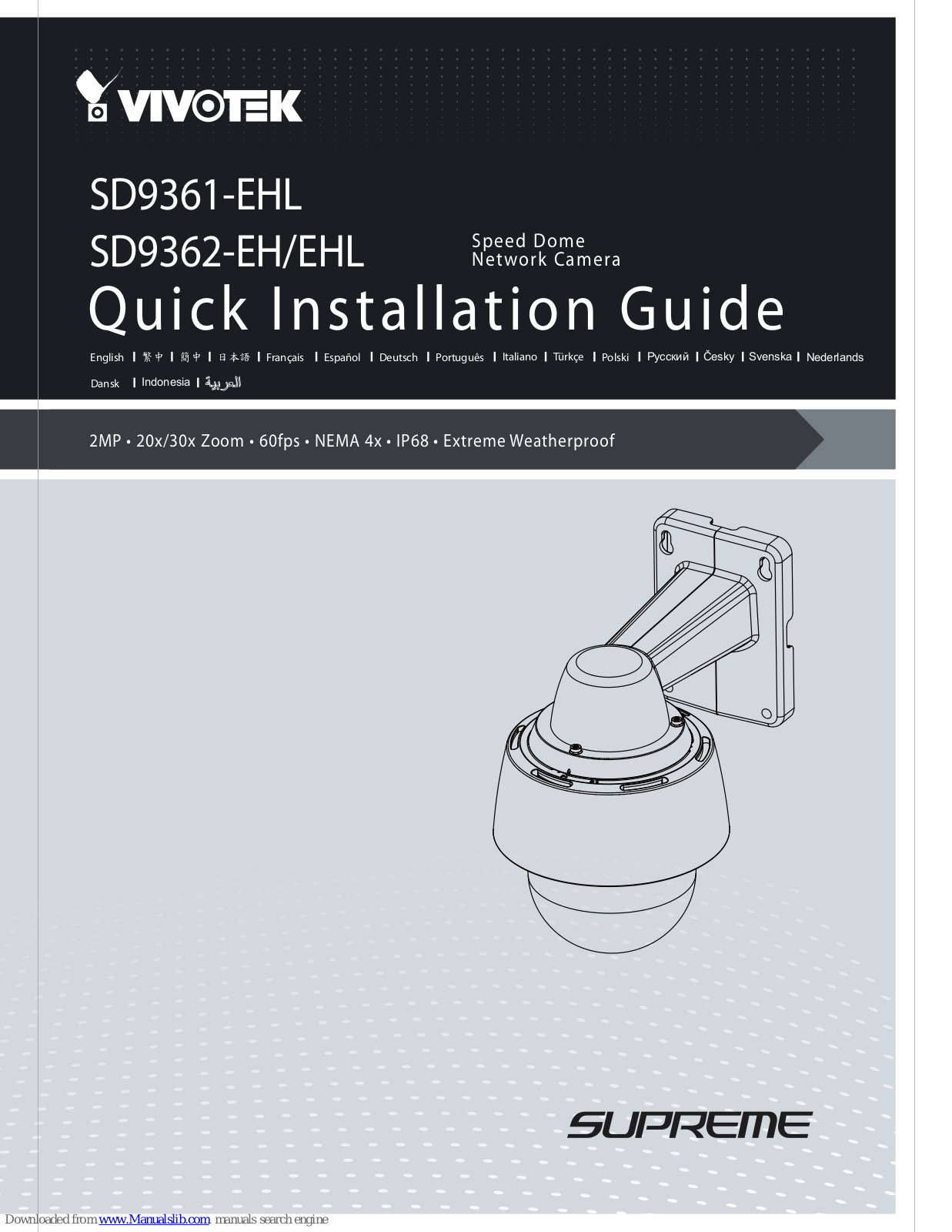Vivotek SD9361-EHL, SD9362-EH, SD9362-EHL Quick Installation Manual - ManualMachine.com