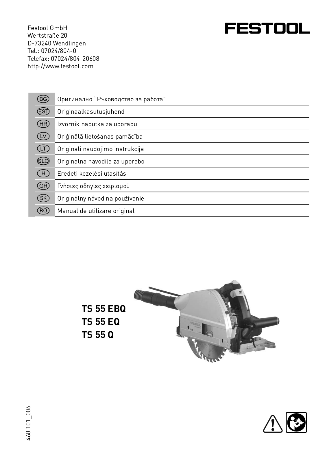 Festool TS 55 EQ, TS 55 EBQ, TS 55 Q User Manual