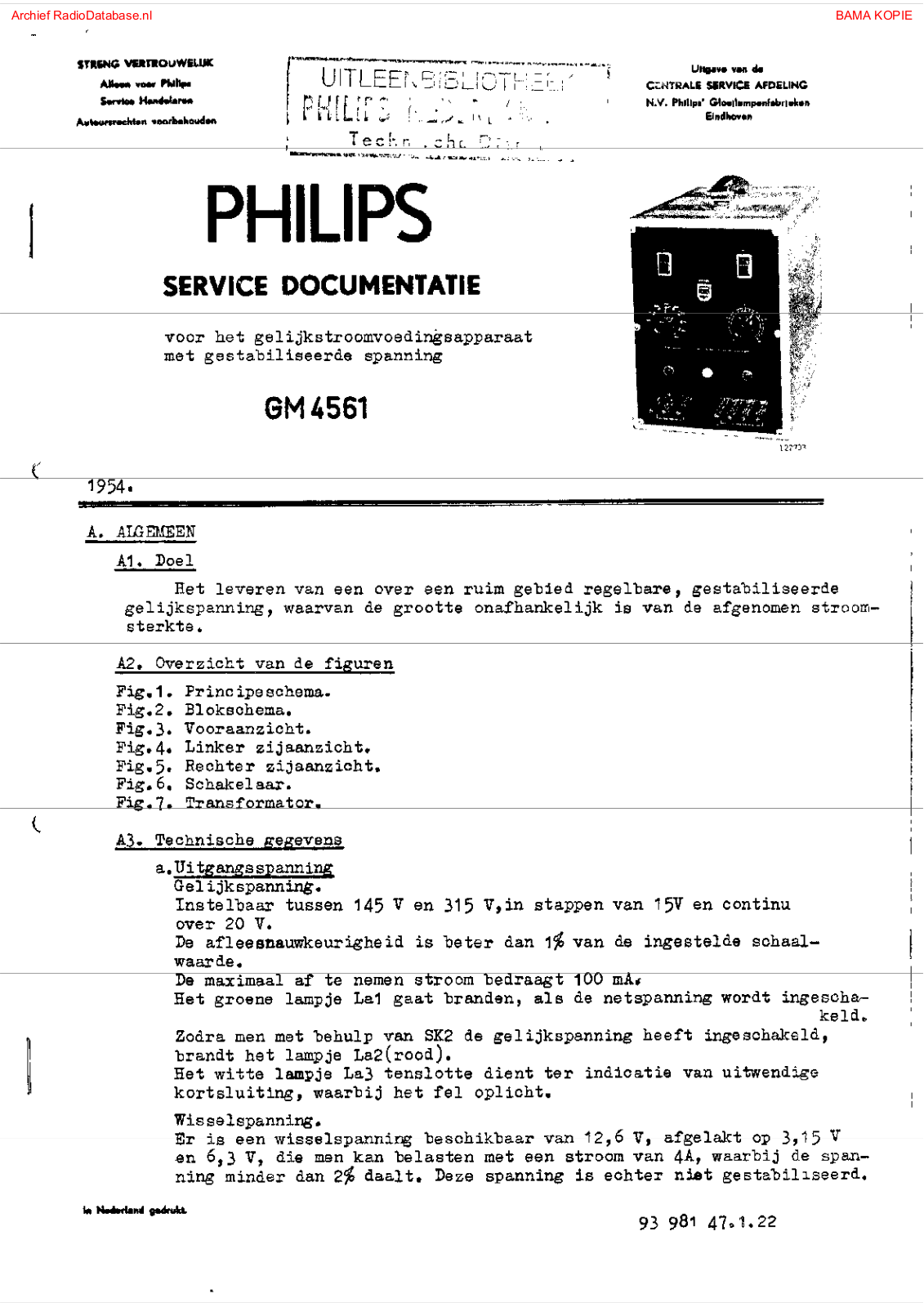 Philips GM4561 User Manual