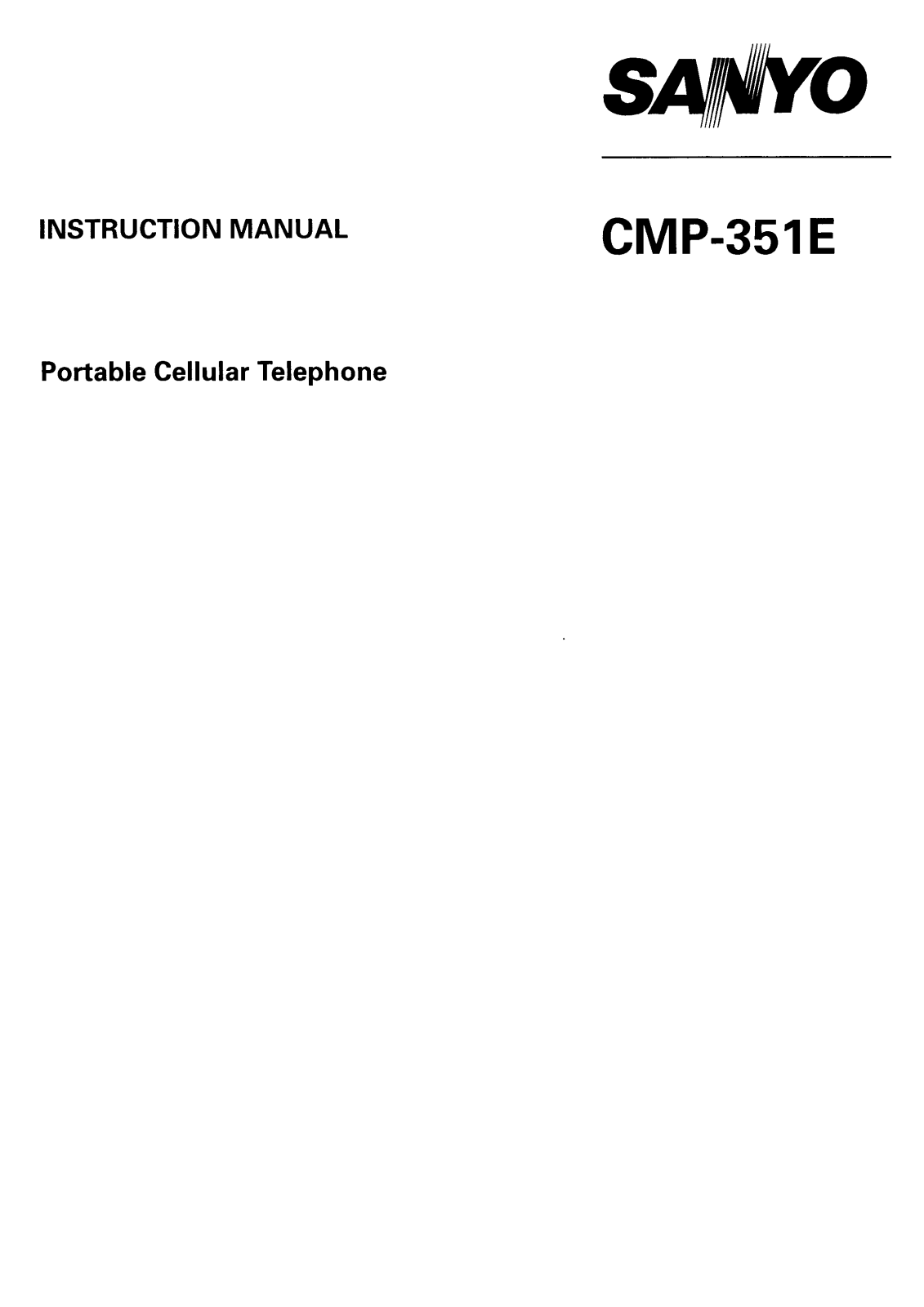 Sanyo CMP-351E Instruction Manual