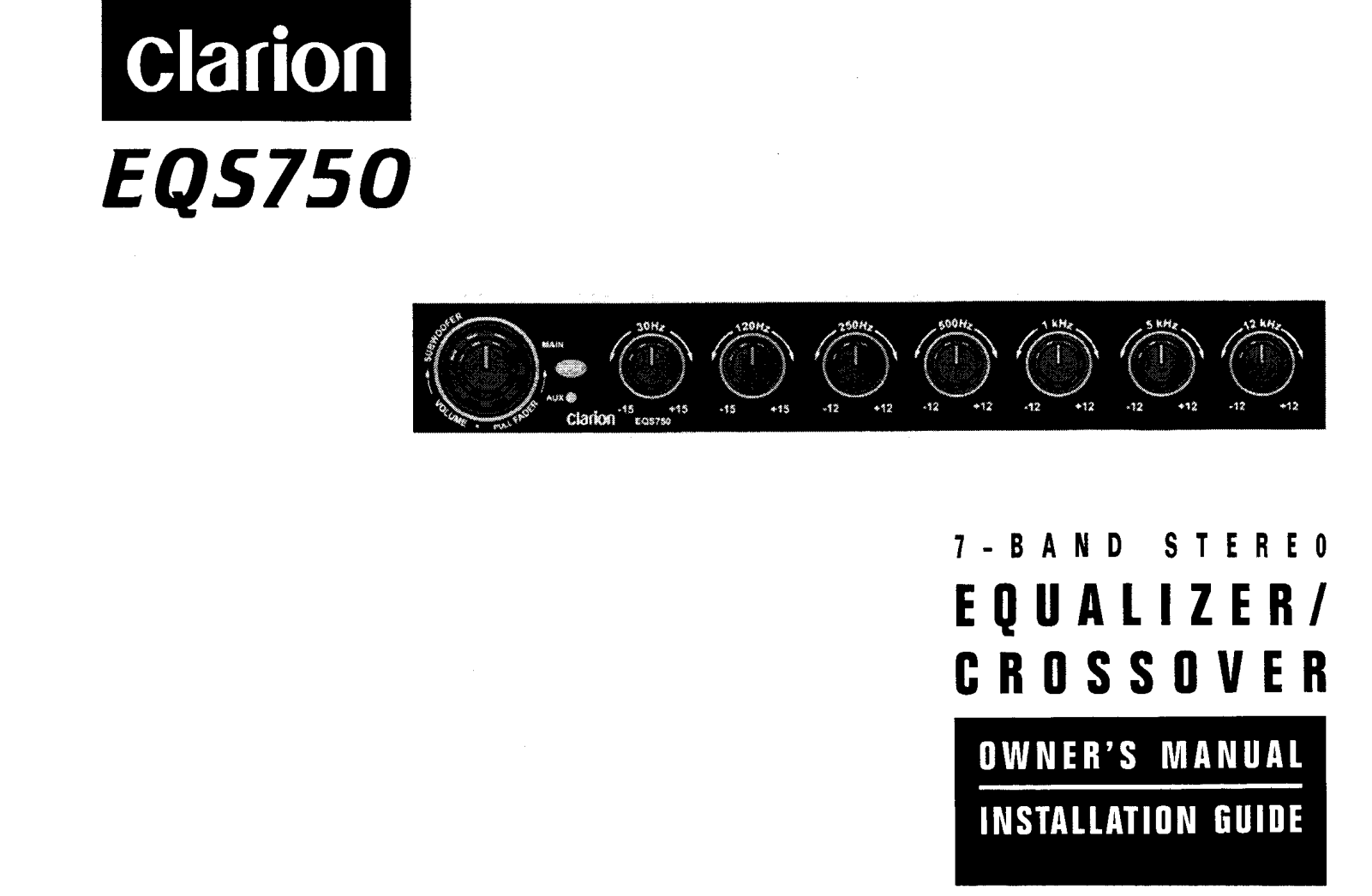 Clarion eqs750 User Manual