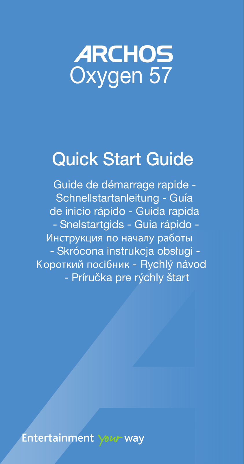 Archos 57 Oxygen Quick Start Guide