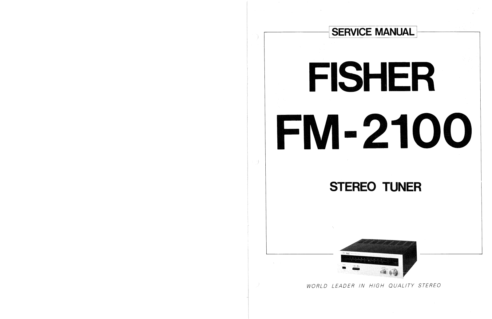 Fisher FM-2100 Service manual