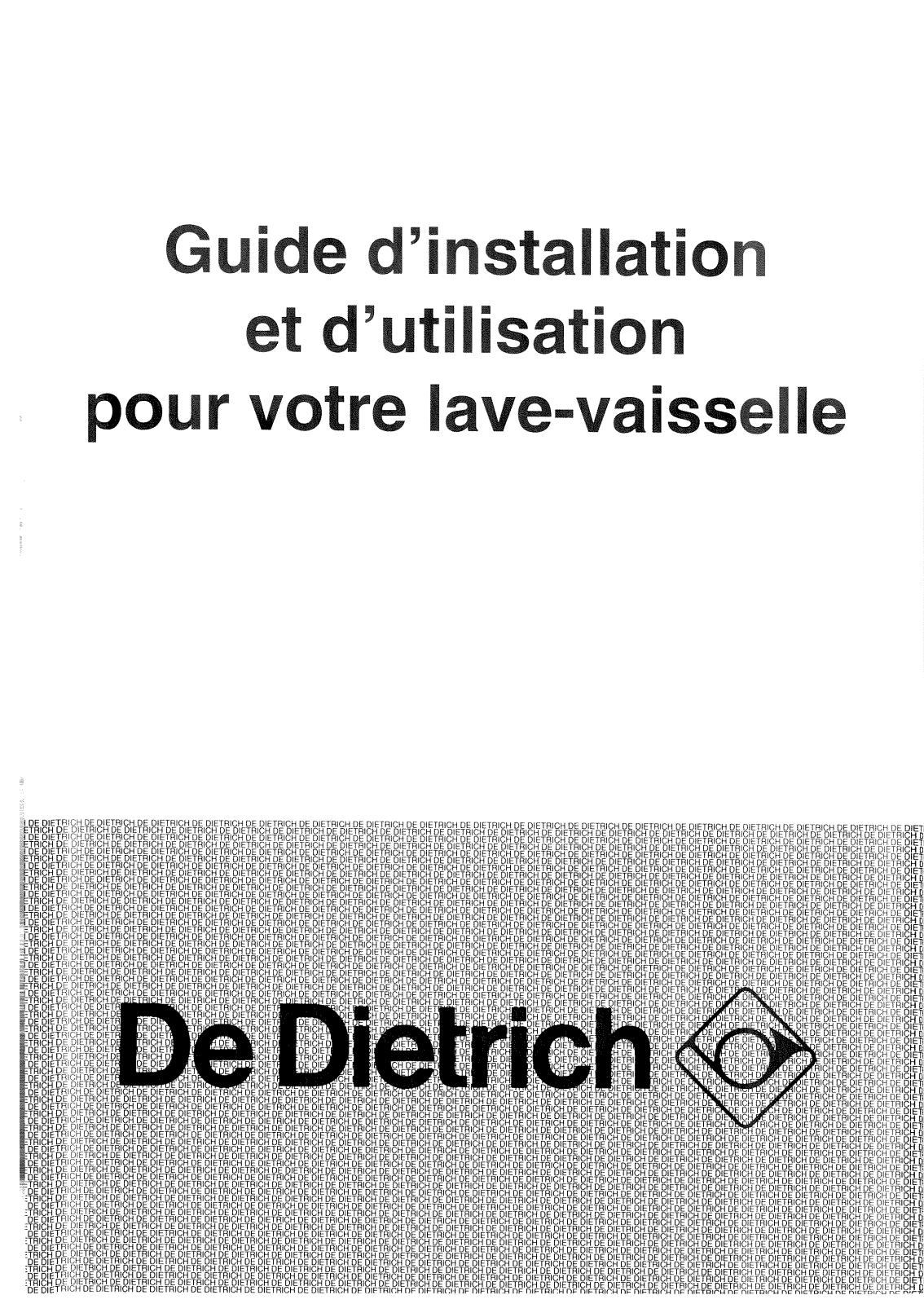 De dietrich VW8919E1, VN8919E1, VM8919E1 Installation Manual