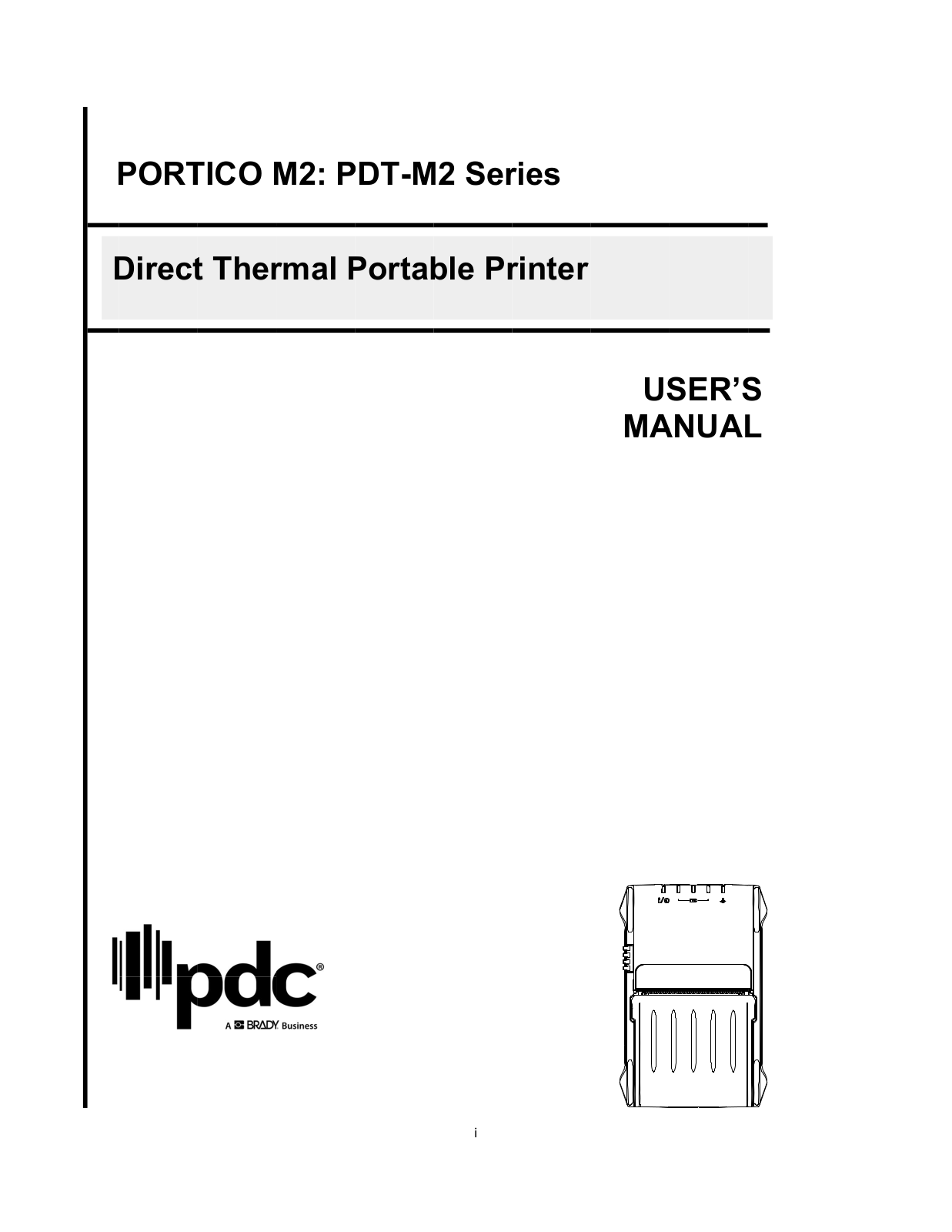 PDC PORTICO M2 Series, PDT-M2 Series User Manual