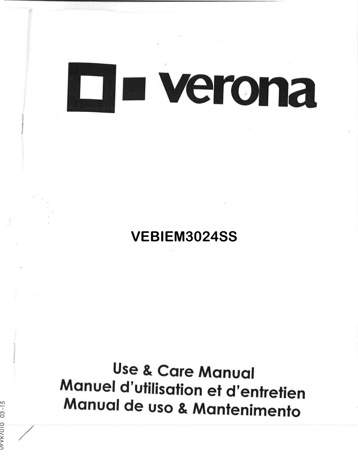 Verona VEBIEM3024SS User Manual