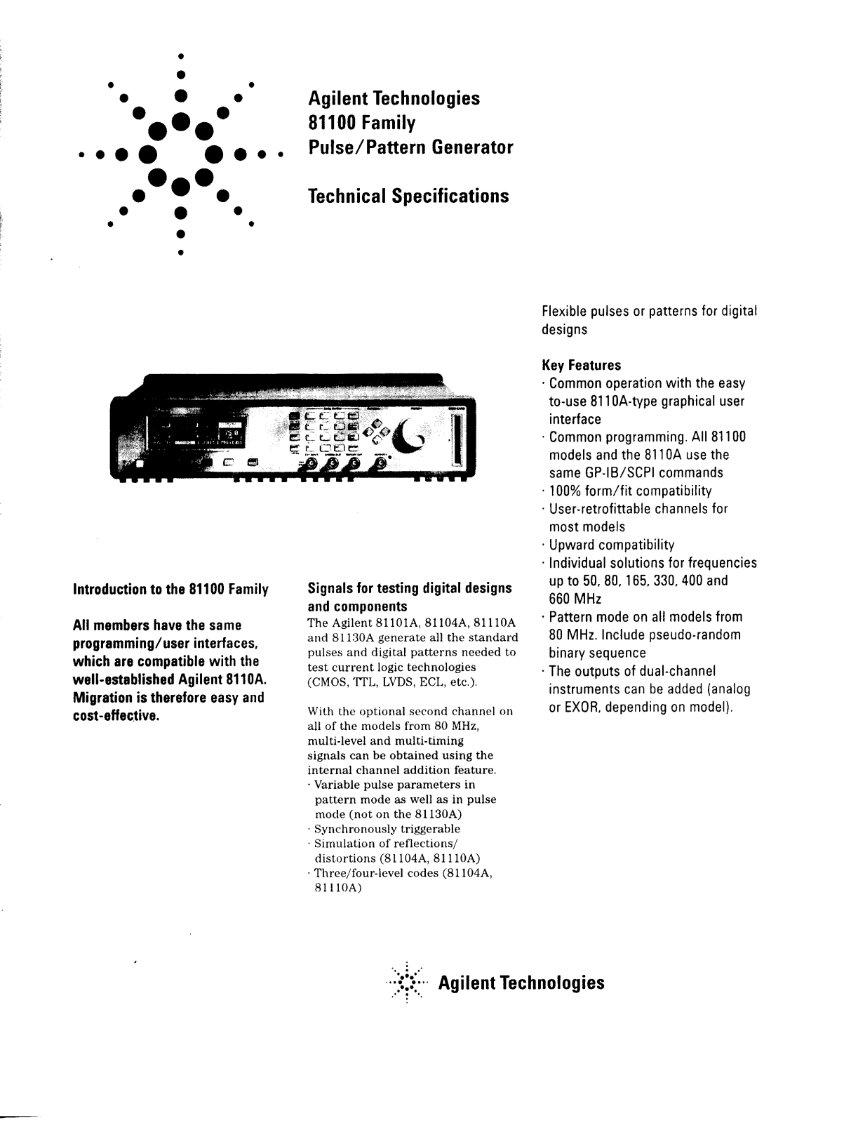 Agilent 81105A Technical Specifications