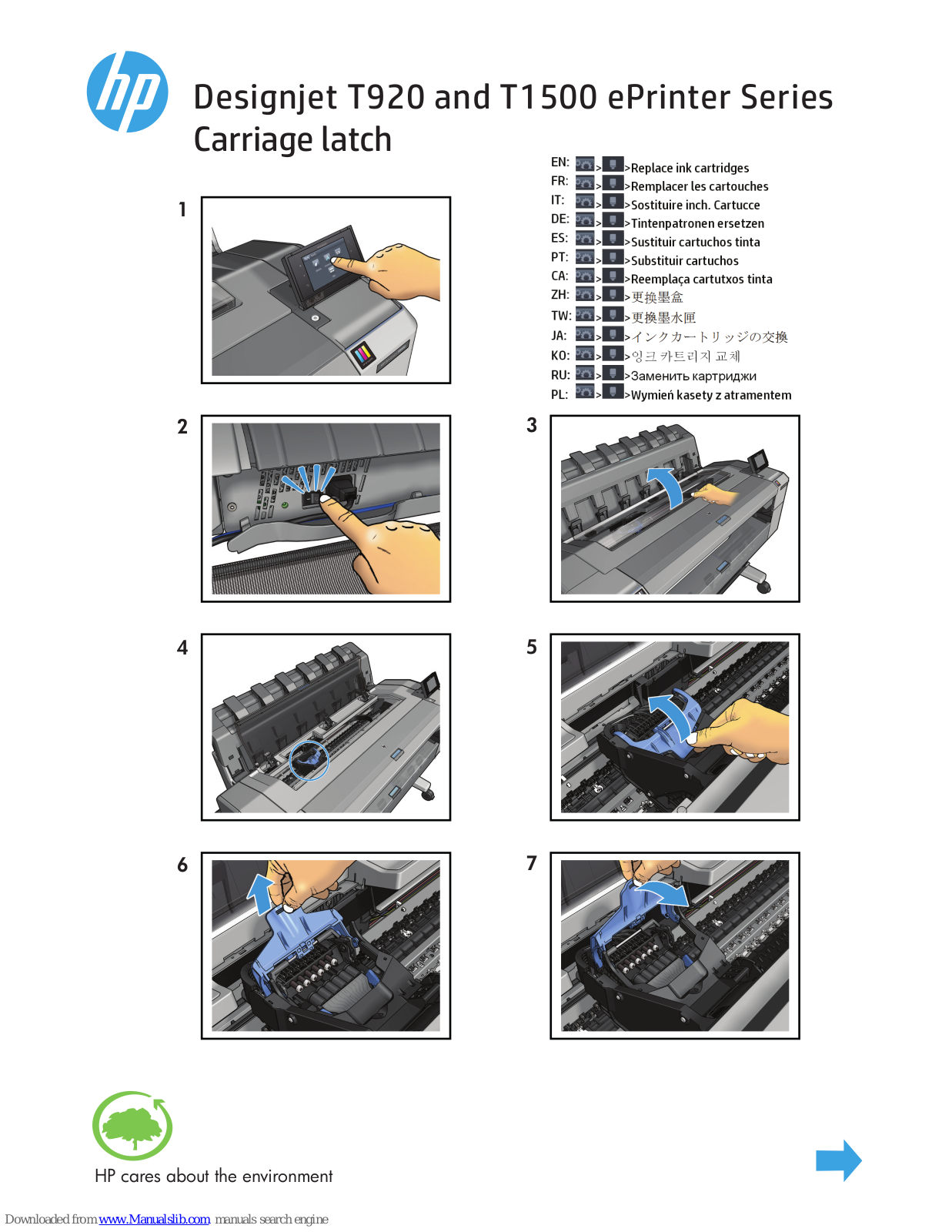 HP Designjet T1500 ePrinter, Designjet T920 ePrinter Series Manual