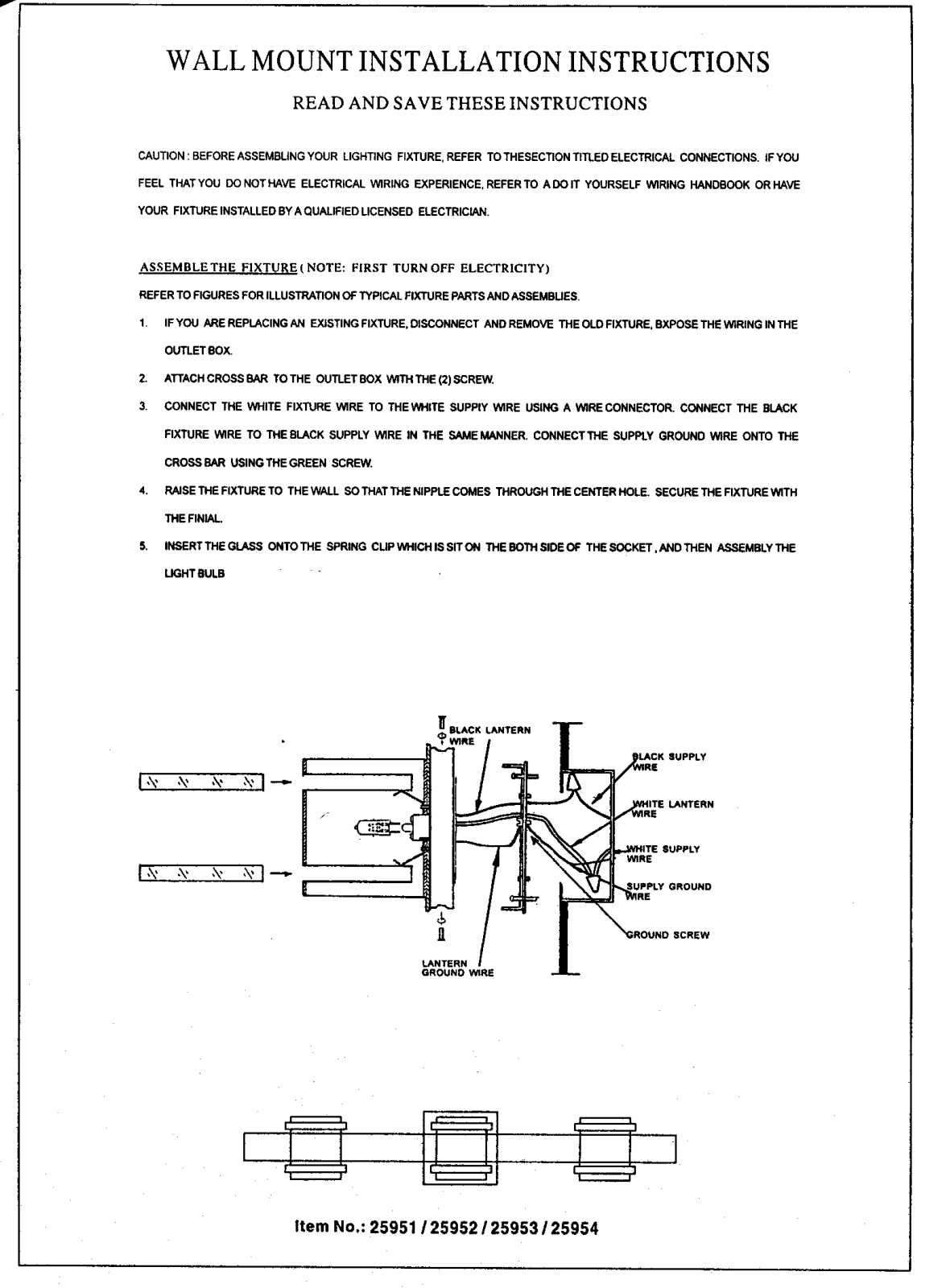 Triarch 25951, 25954, 25953, 25952 User Manual