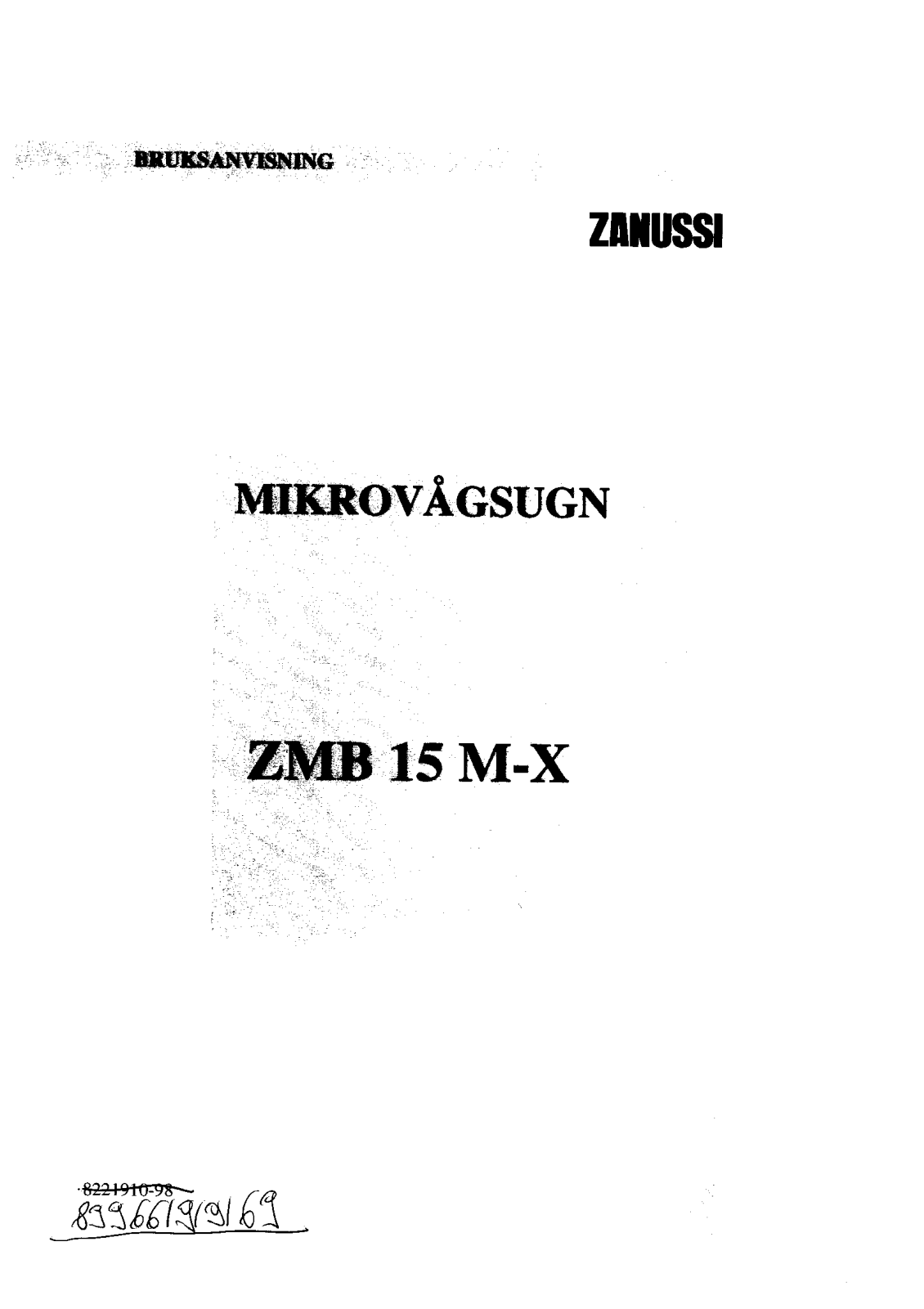 Zanussi ZMB 15 VMX X User Manual