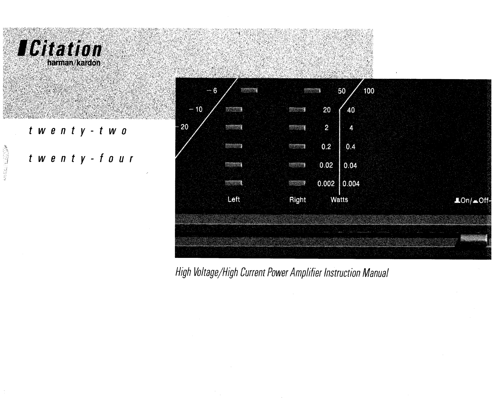 Harman kardon CITATION 22 User Manual