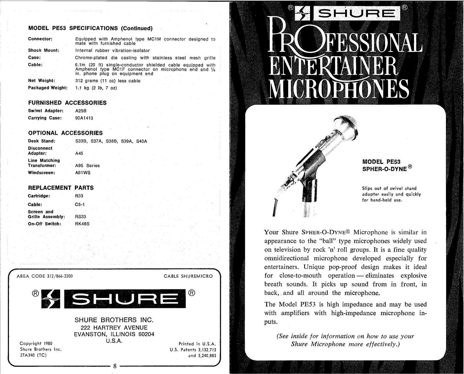Shure PE53 User Manual - ManualMachine.com