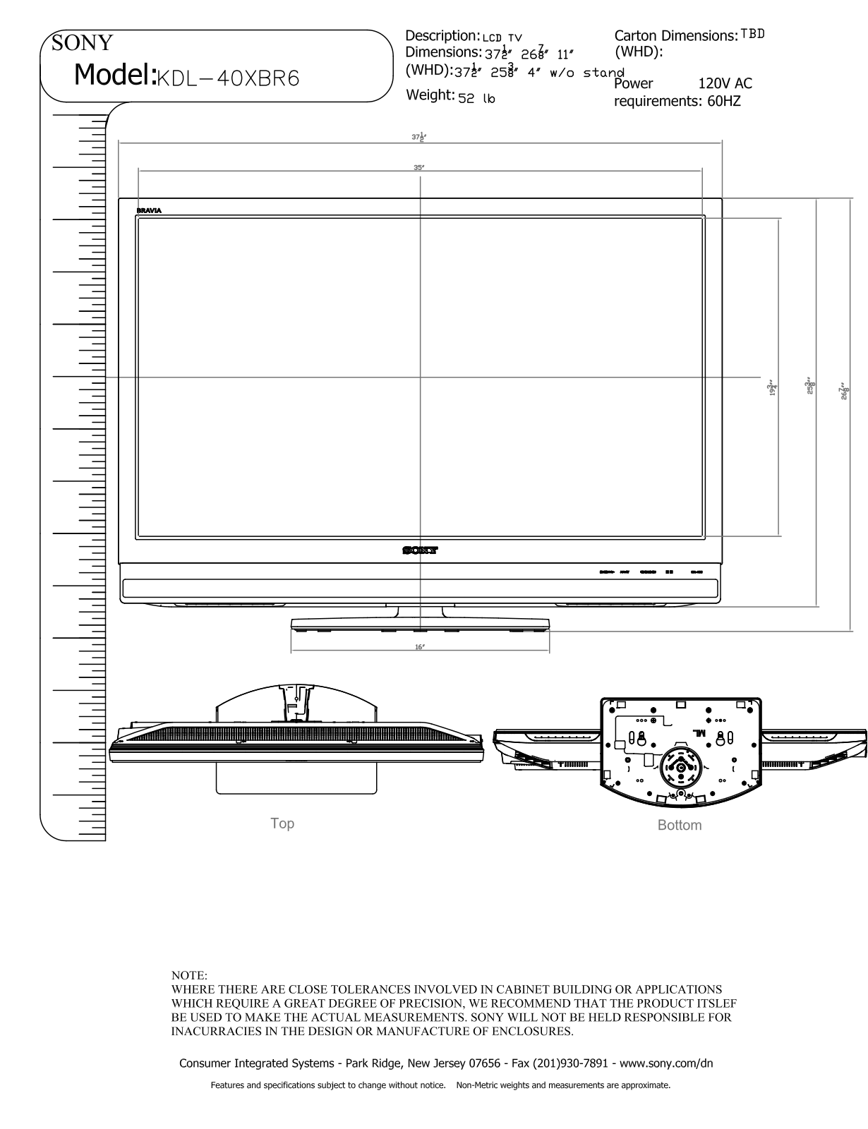 Sony KDL-40XBR6 SCHEMATICS