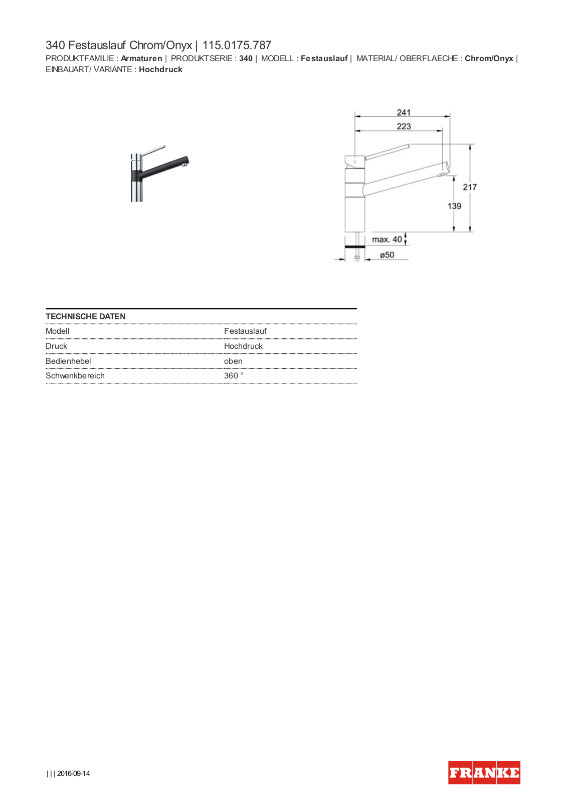 Franke 115.0175.787 Service Manual