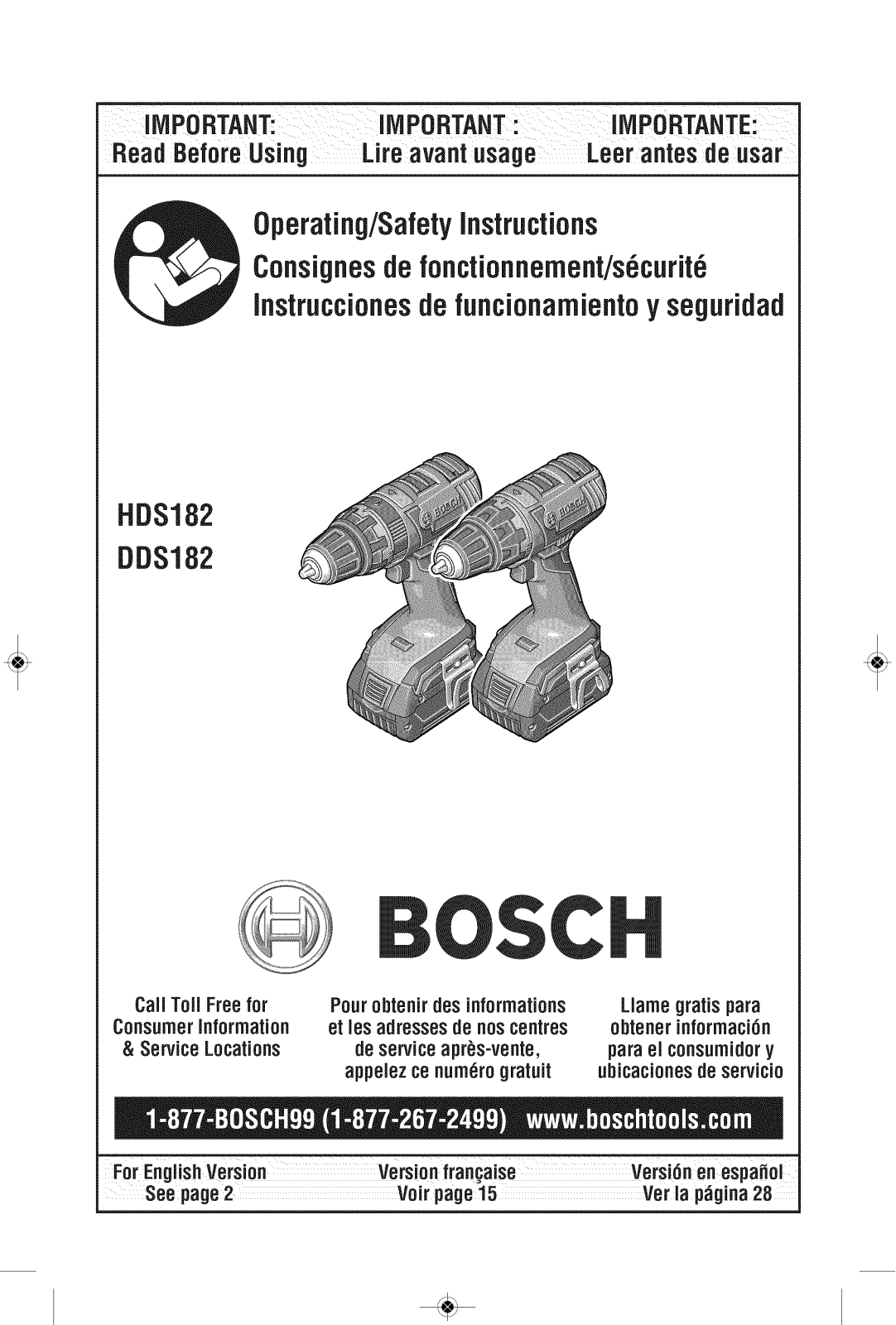 Bosch HDS182-02 Owner’s Manual