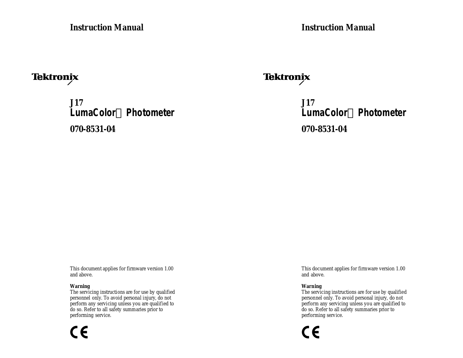 Tektronix j17 User Manual