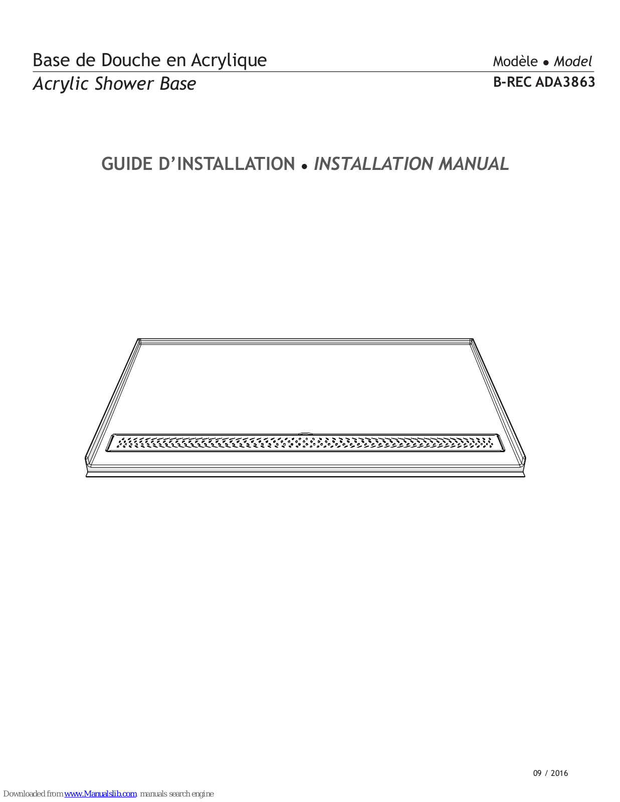 Fleurco B-REC ADA3863 Installation Manual