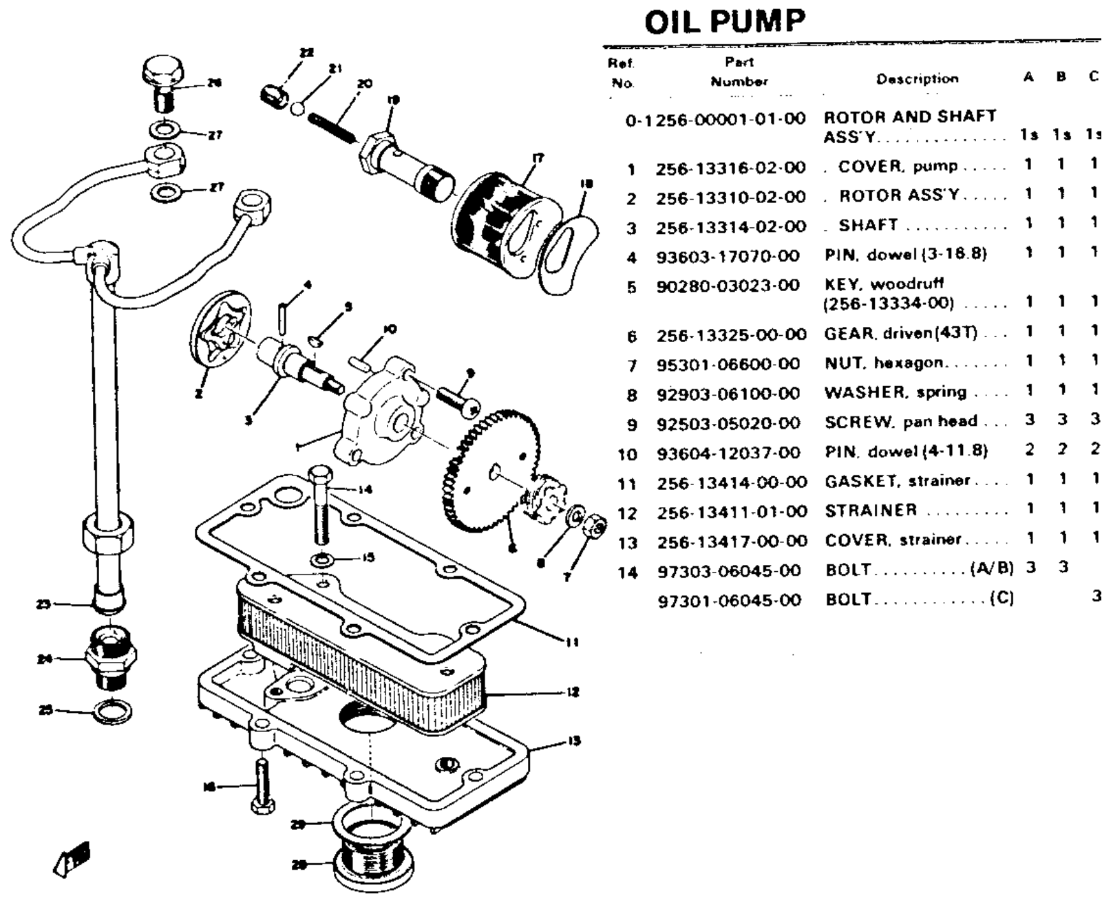 Yamaha XS650 1970-1979 Service Manual oilpump