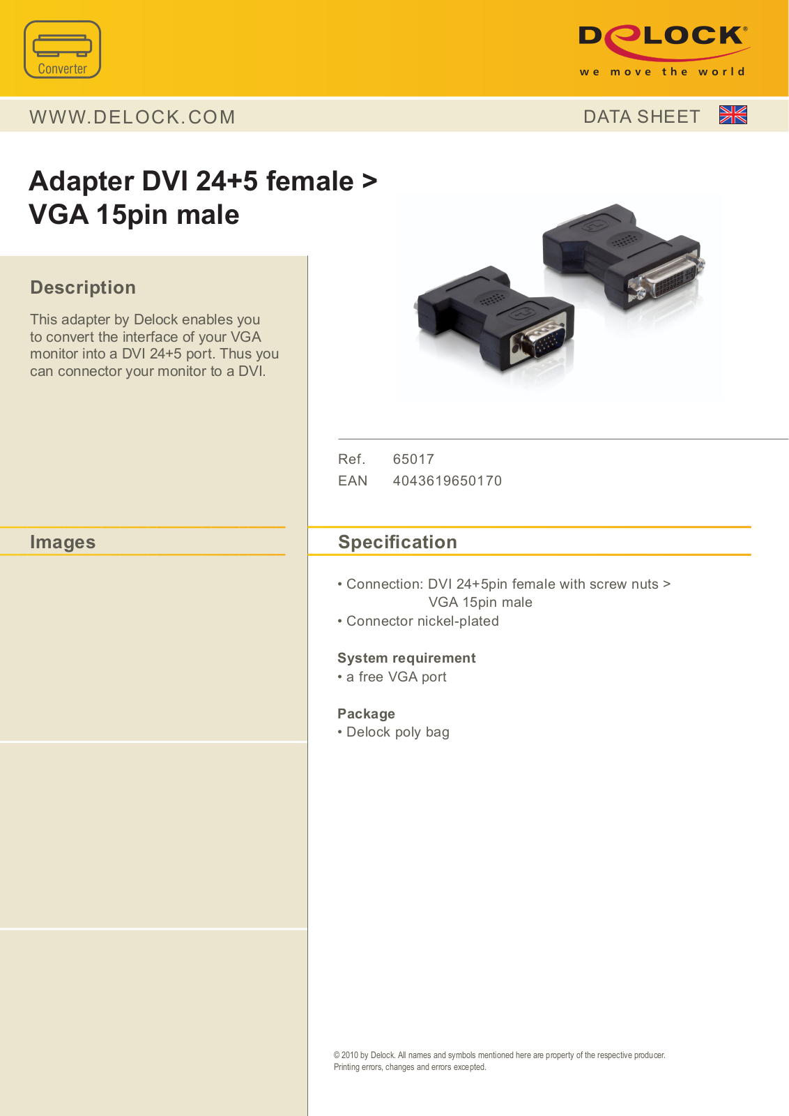 DeLOCK 65017 User Manual