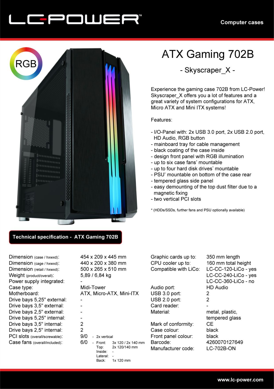 LC-Power LC-702B-ON User Manual