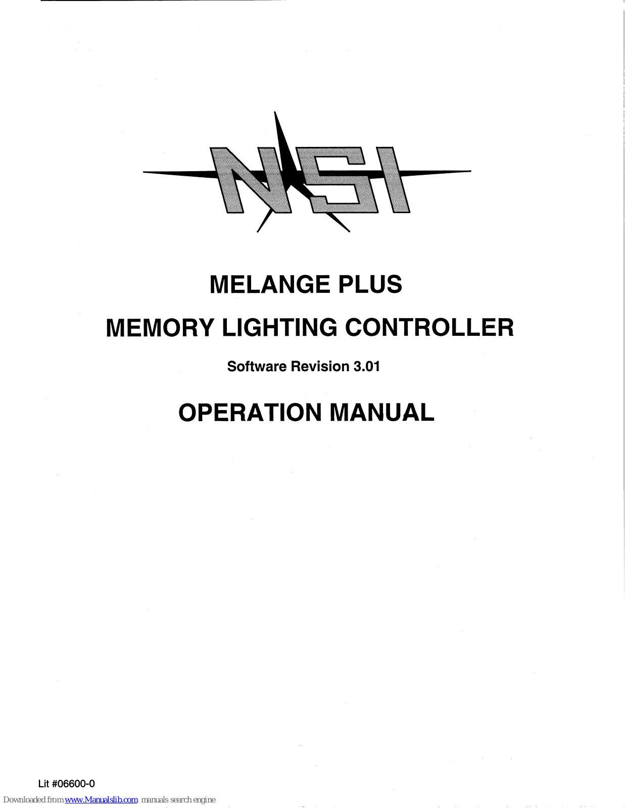 NSI Melange Plus Reference Manual