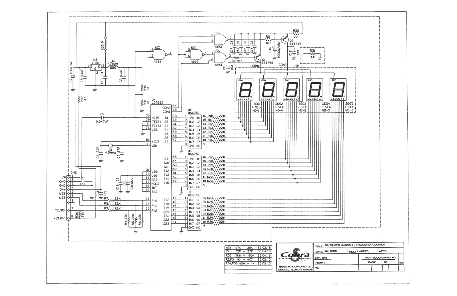 Cobra 148GTL Schematic