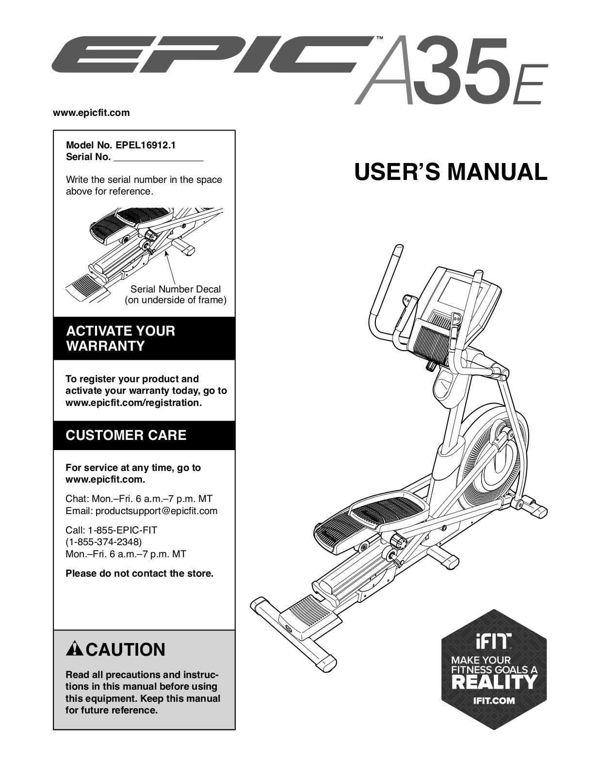 Epic EPEL169121 Owner's Manual