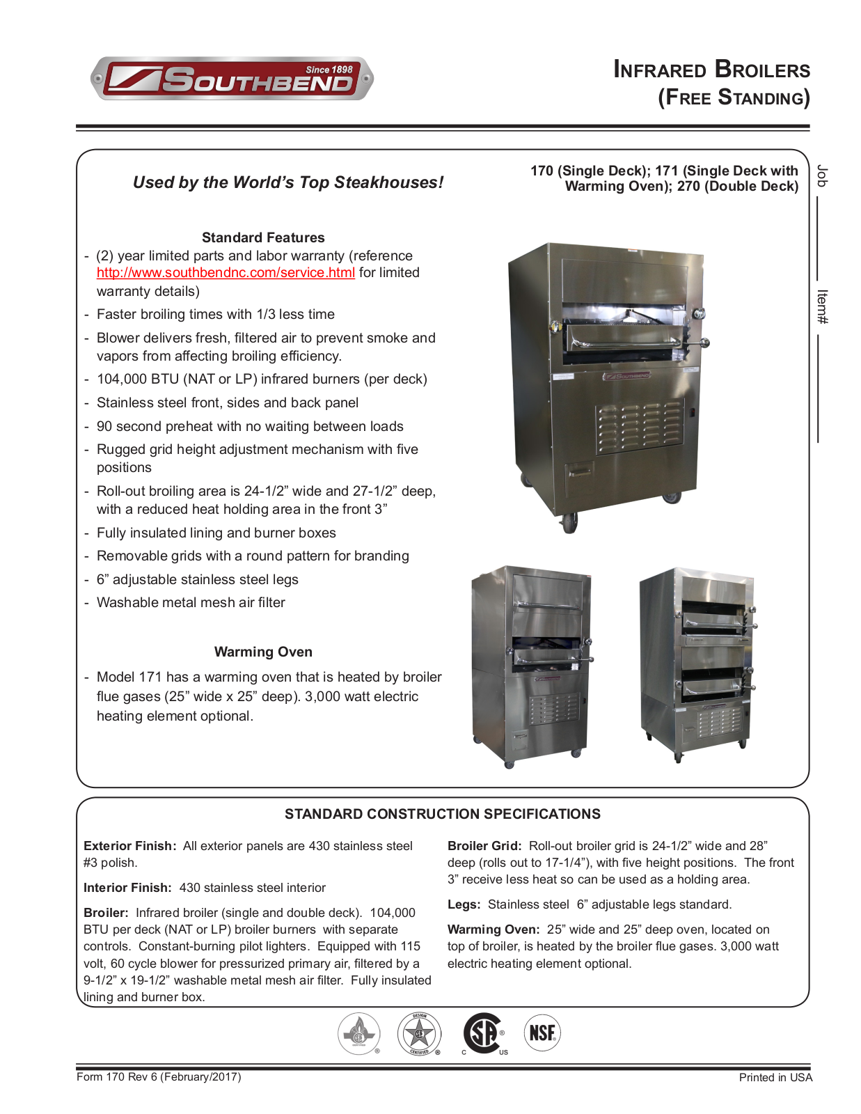 Southbend 170 User Manual