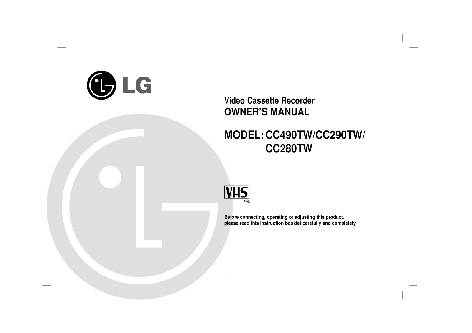 LG CC280TW, CC490TW User Manual